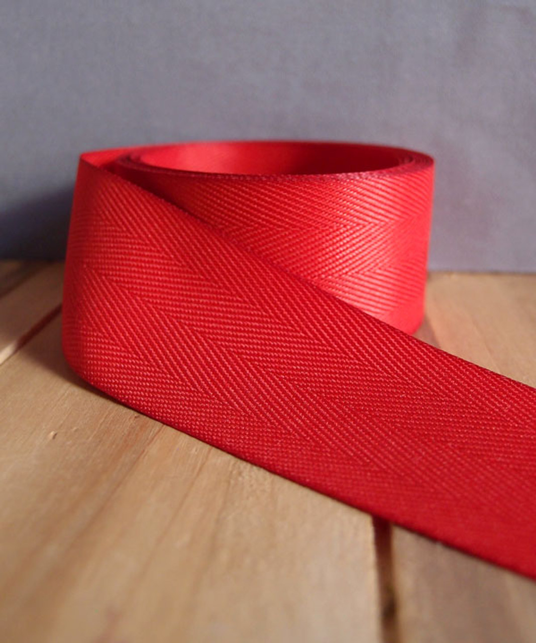 Red Herringbone Twill Ribbon (3 sizes)