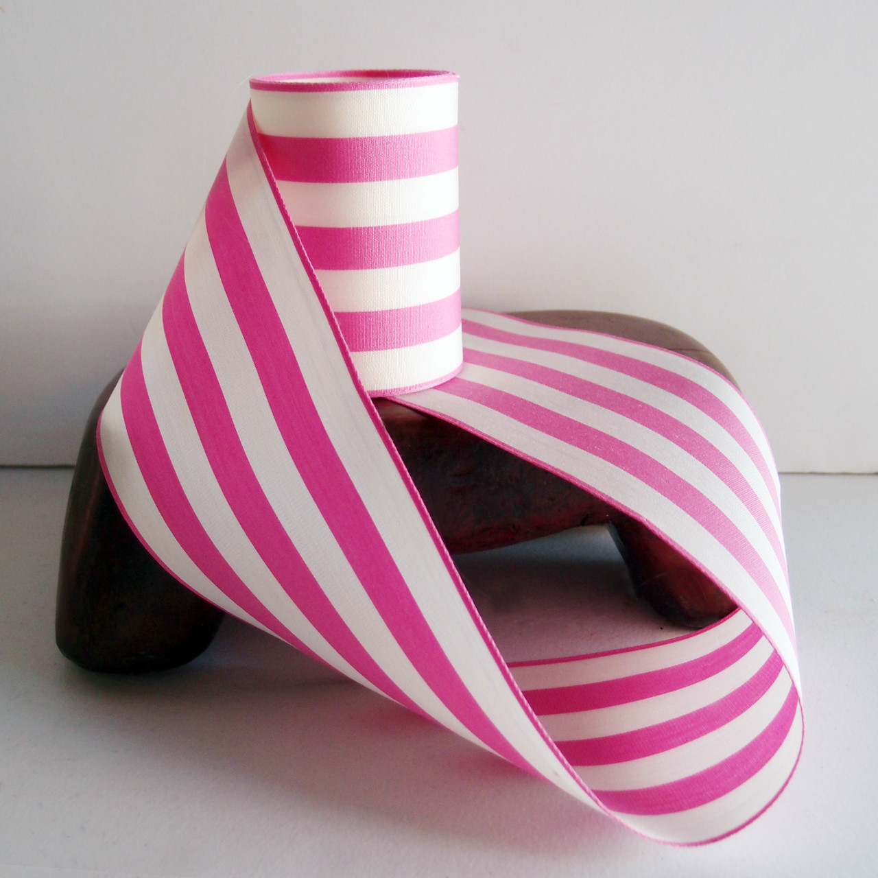 Pink & Ivory Striped Ribbon (5 sizes)