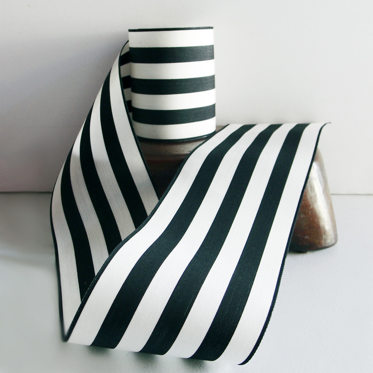 Black & Ivory Striped Ribbon (5 sizes)