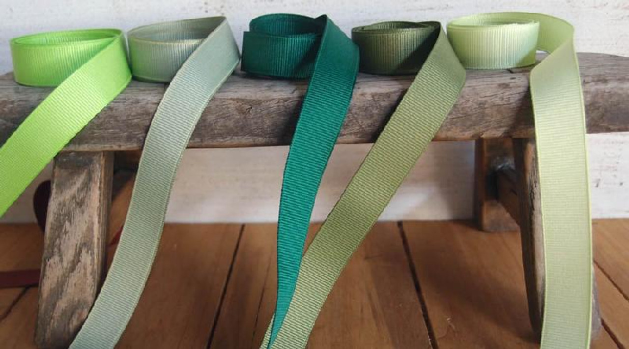 Bright Green Grosgrain Ribbon (4 sizes)