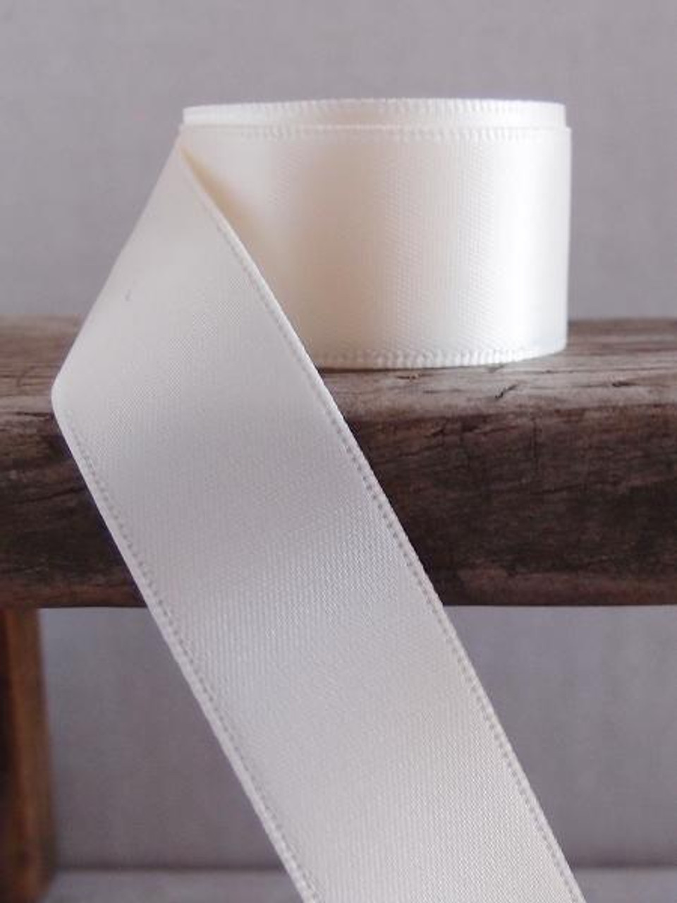 Ivory Cotton Twill Fabric Ribbon, 7/8x25 yards