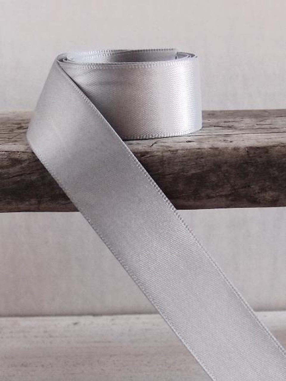 Silver Double Face Satin Ribbon (7 sizes)