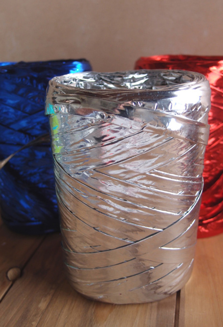 Metallic Silver Raffia