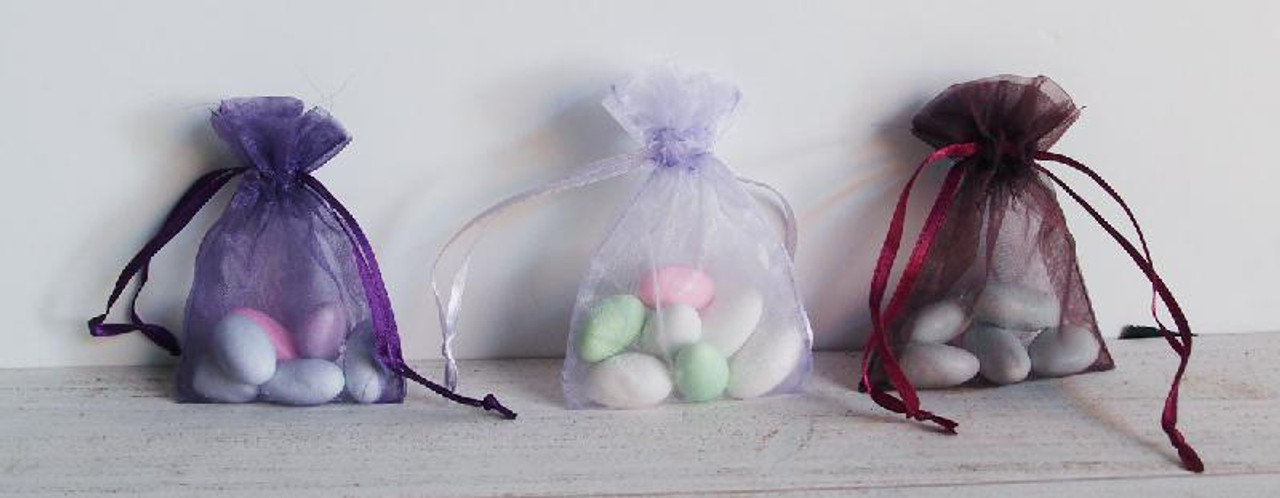 Lavender Organza Bag with Ribbon String (11 sizes)