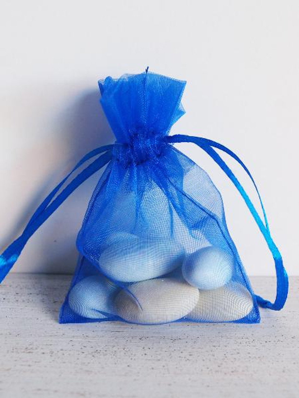 Royal Blue Organza Bag with Ribbon String (10 sizes)