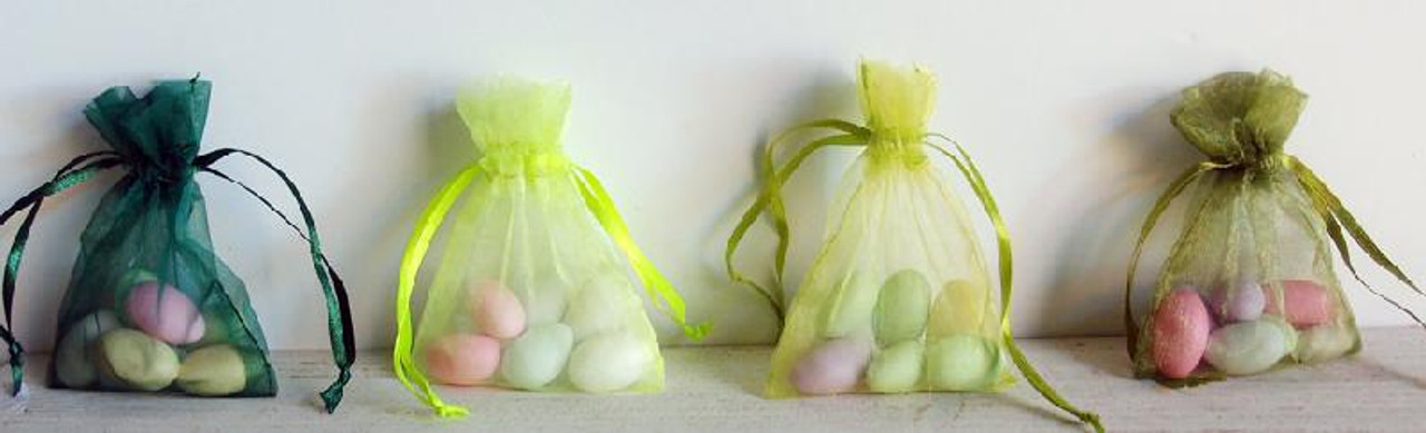 Mint Organza Bag with Ribbon String (9 sizes)