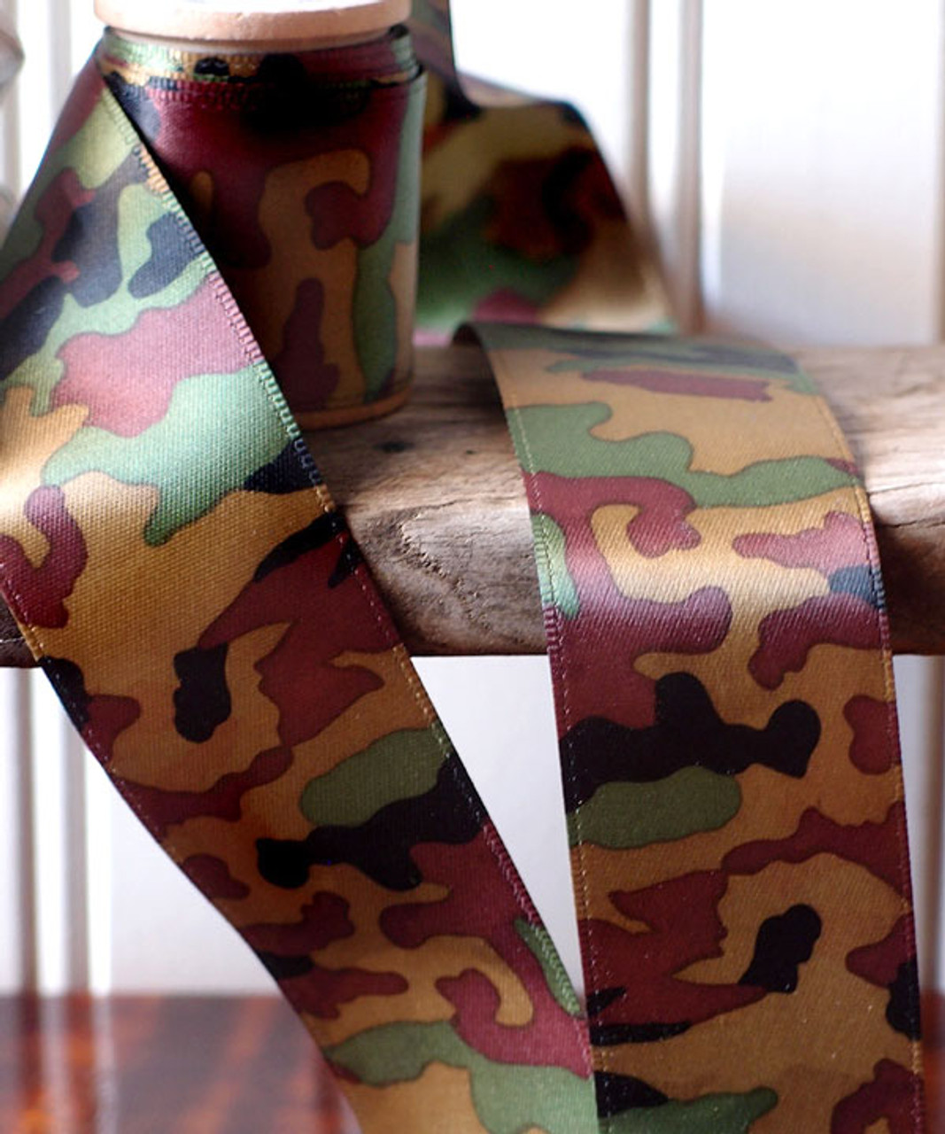 Double Sided Camouflage Print Satin Ribbon (3 sizes)