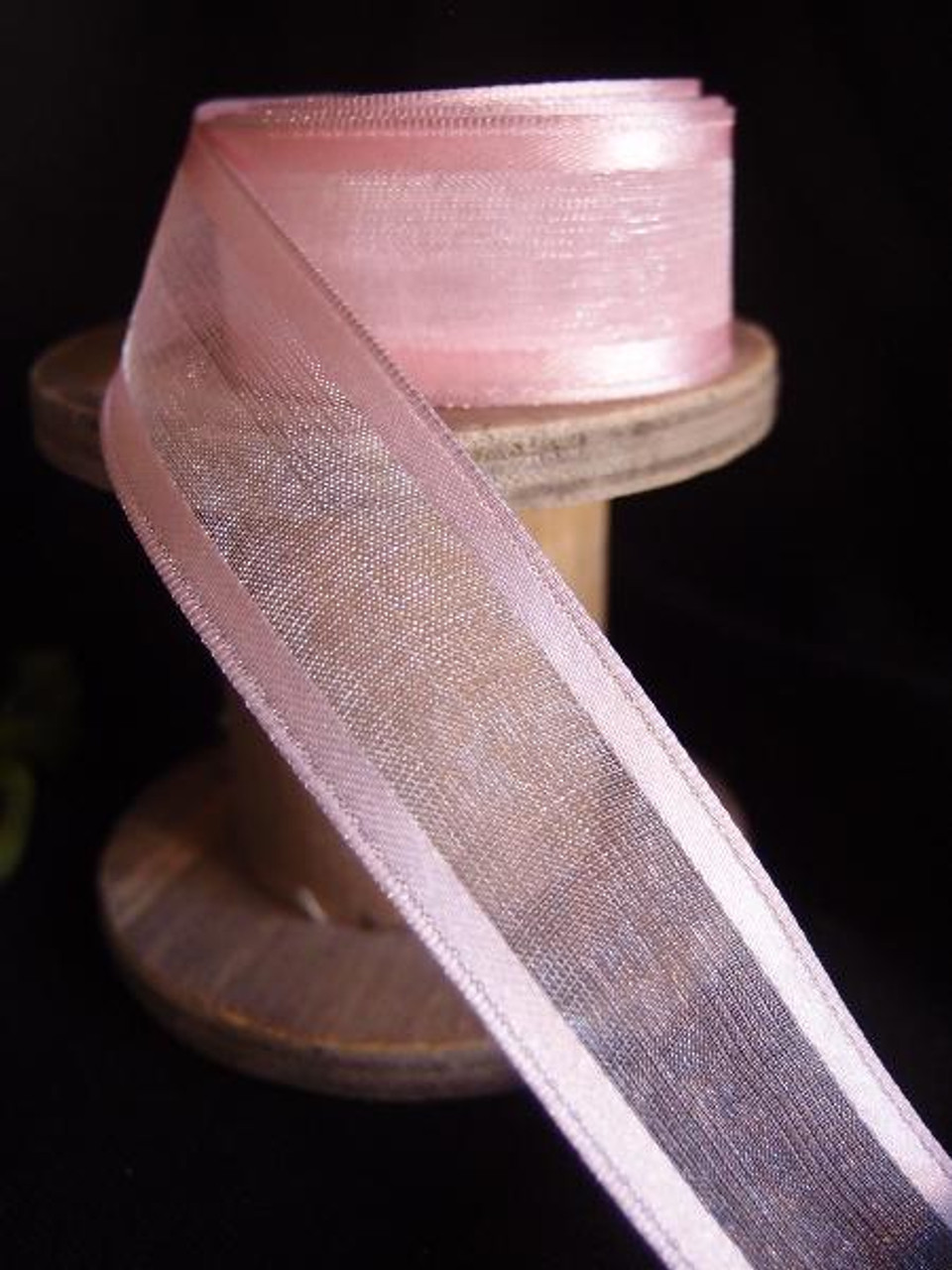 Pink Sheer Ribbon with Satin Wired Edge (3 sizes)