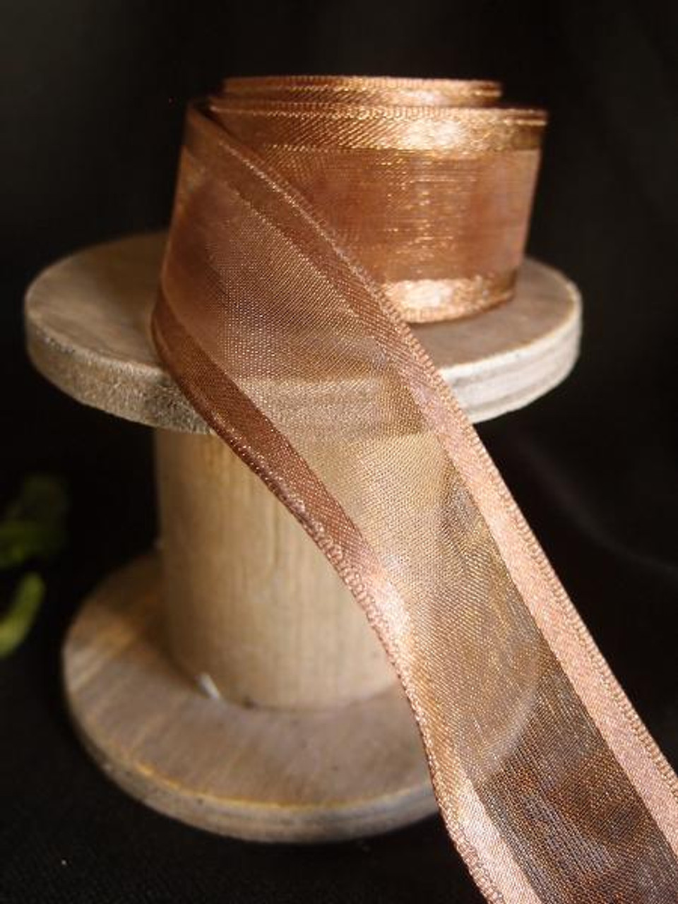 Copper Sheer Ribbon with Satin Wired Edge (3 sizes)