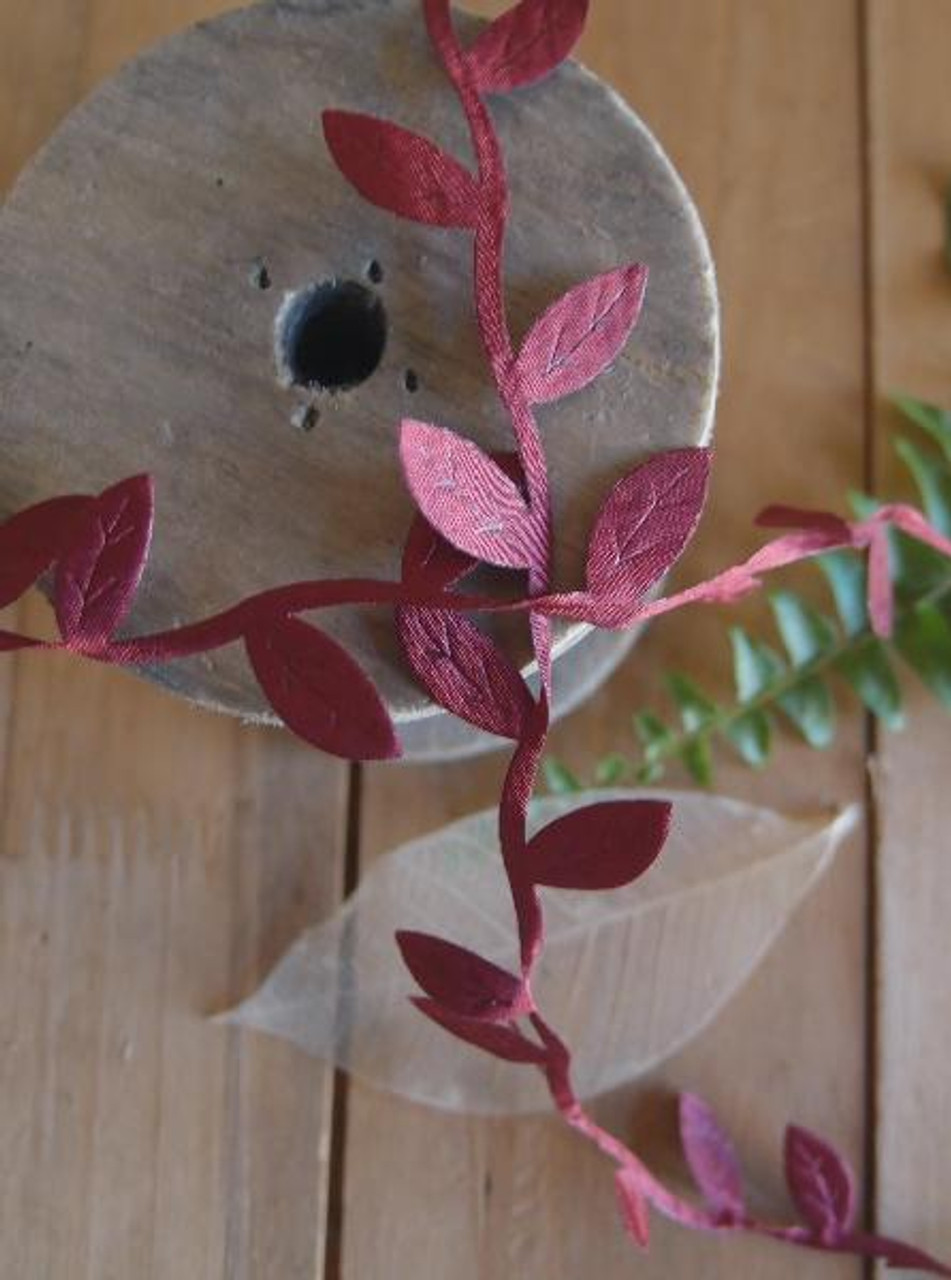 Burgundy Leaf Ribbon