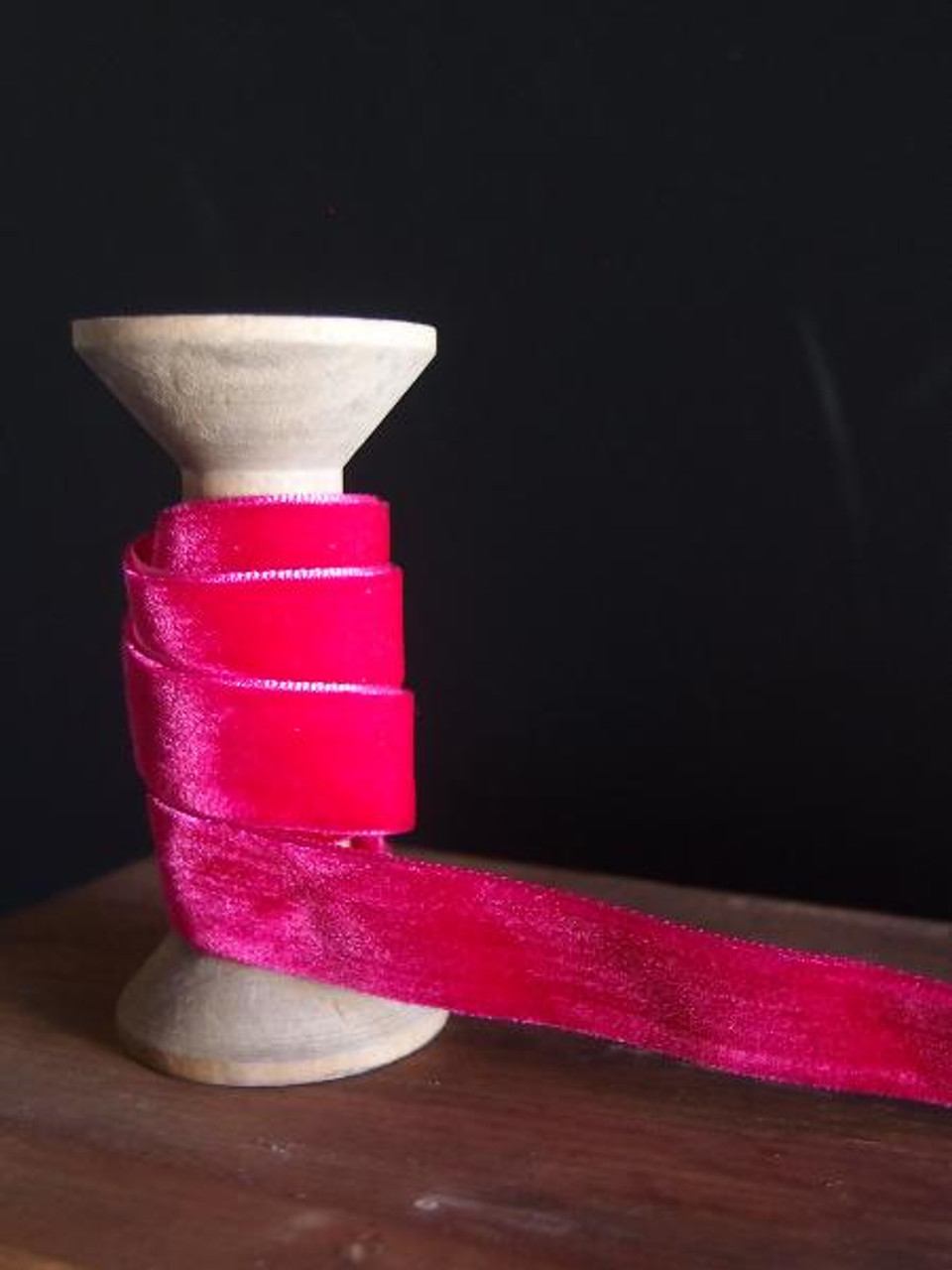 3/8 Frosted Elastic Hot Pink Velvet Ribbon 3 Yard Reel 