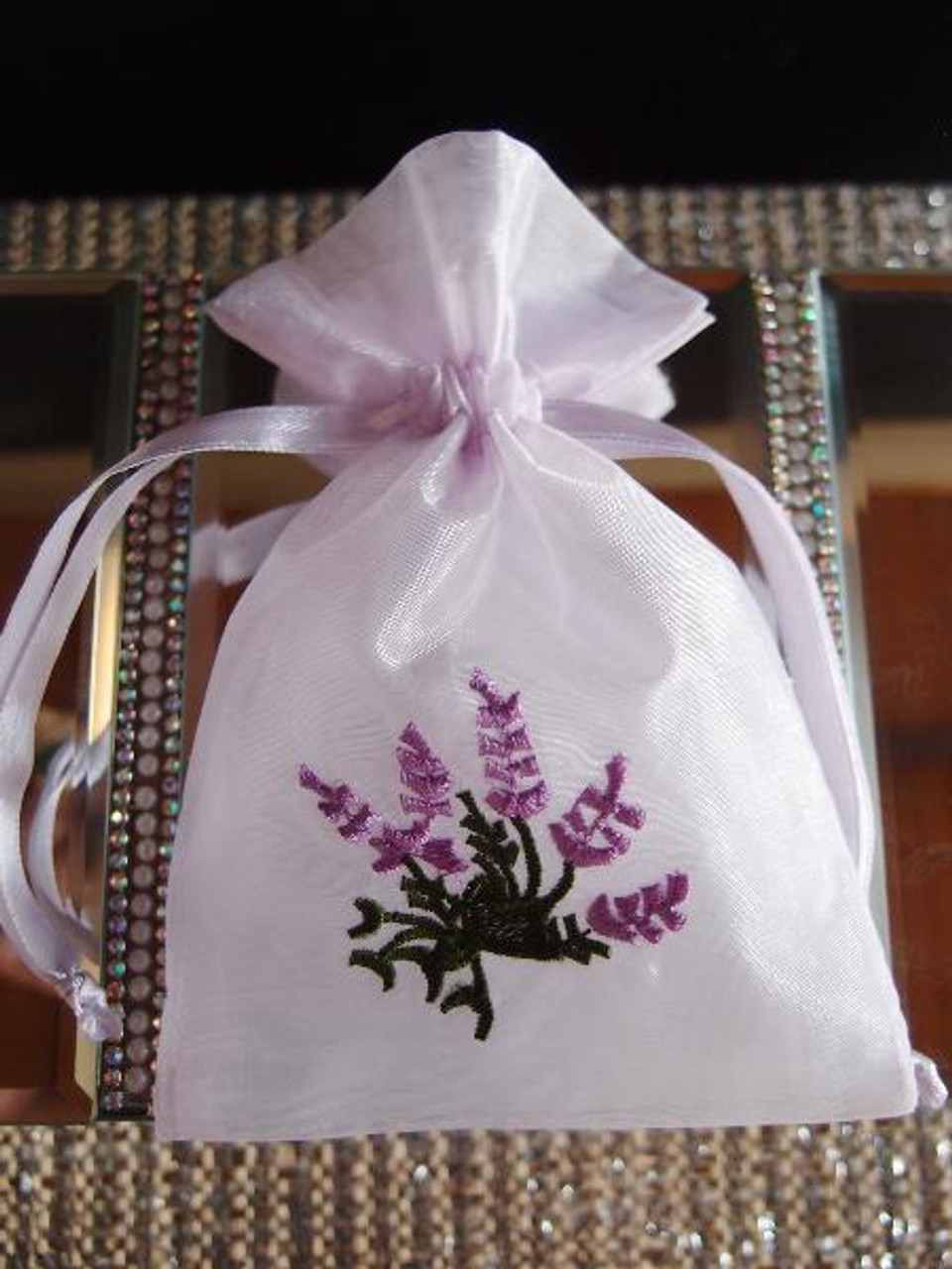 Lavender Bag with Lavender Flower Embroidery (2 sizes)