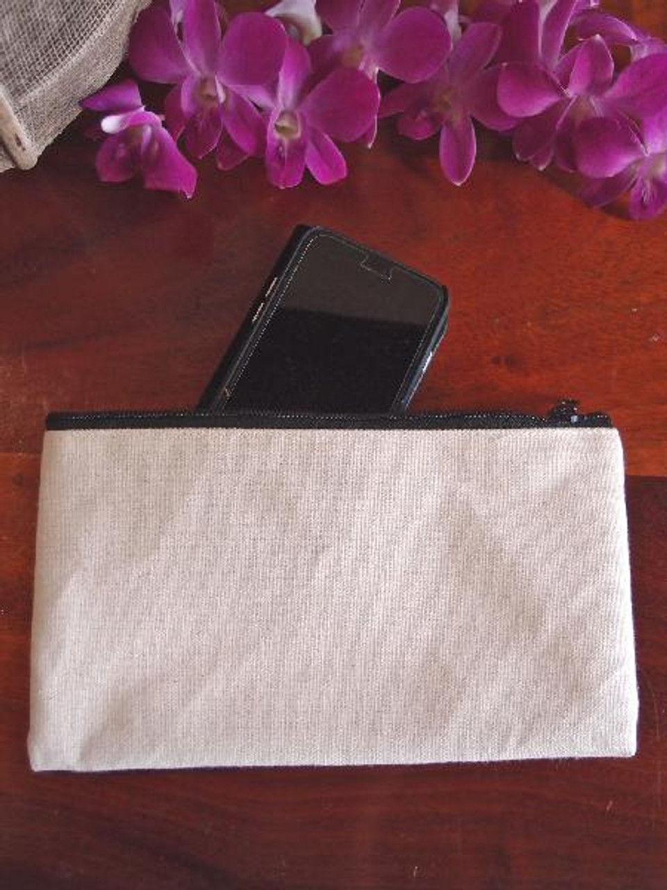 Cotton Canvas Flat Zipper Pouch Large Wholesale Zipper Bags