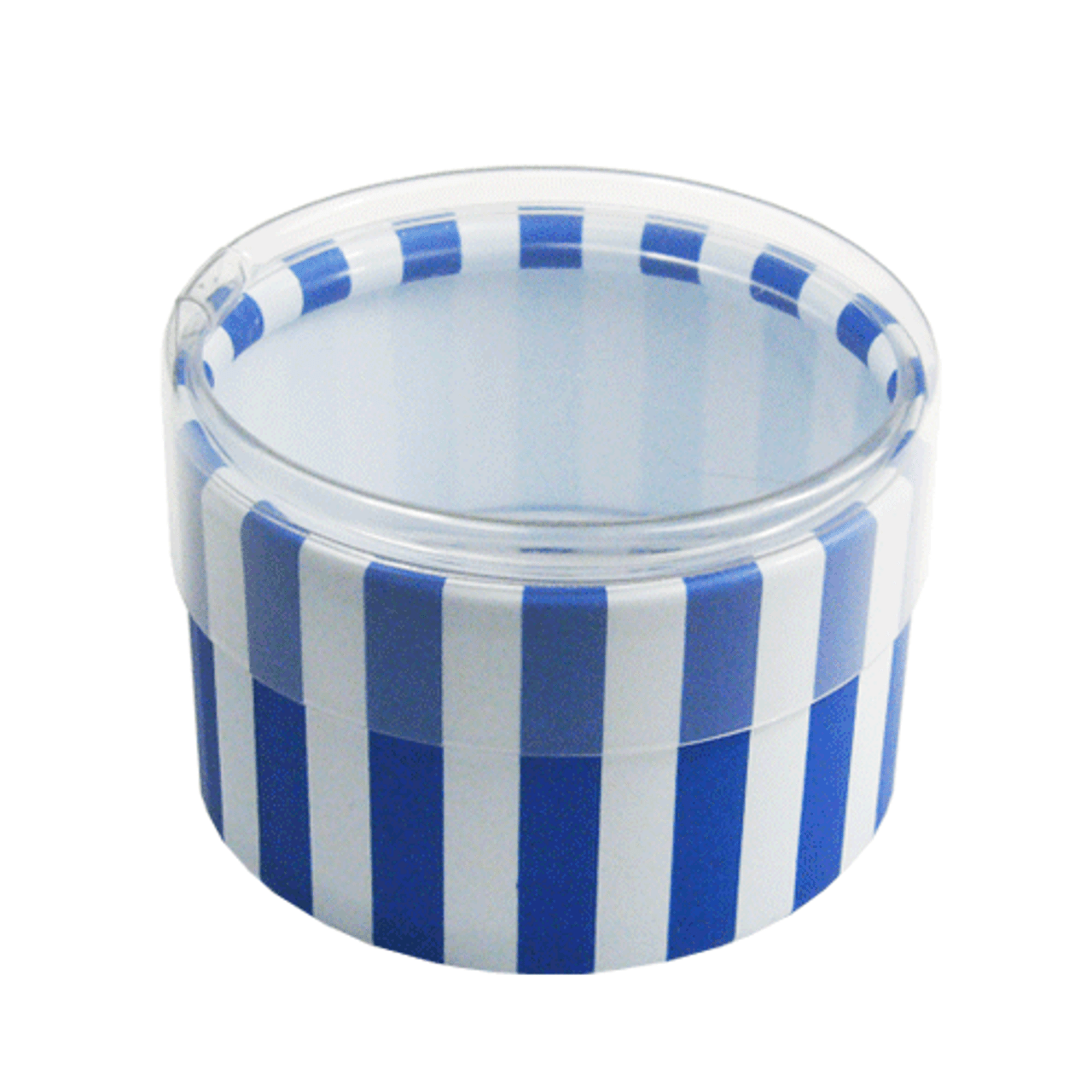 2"dia. x 1"H Cylinder Box-Royal Blue Stripes