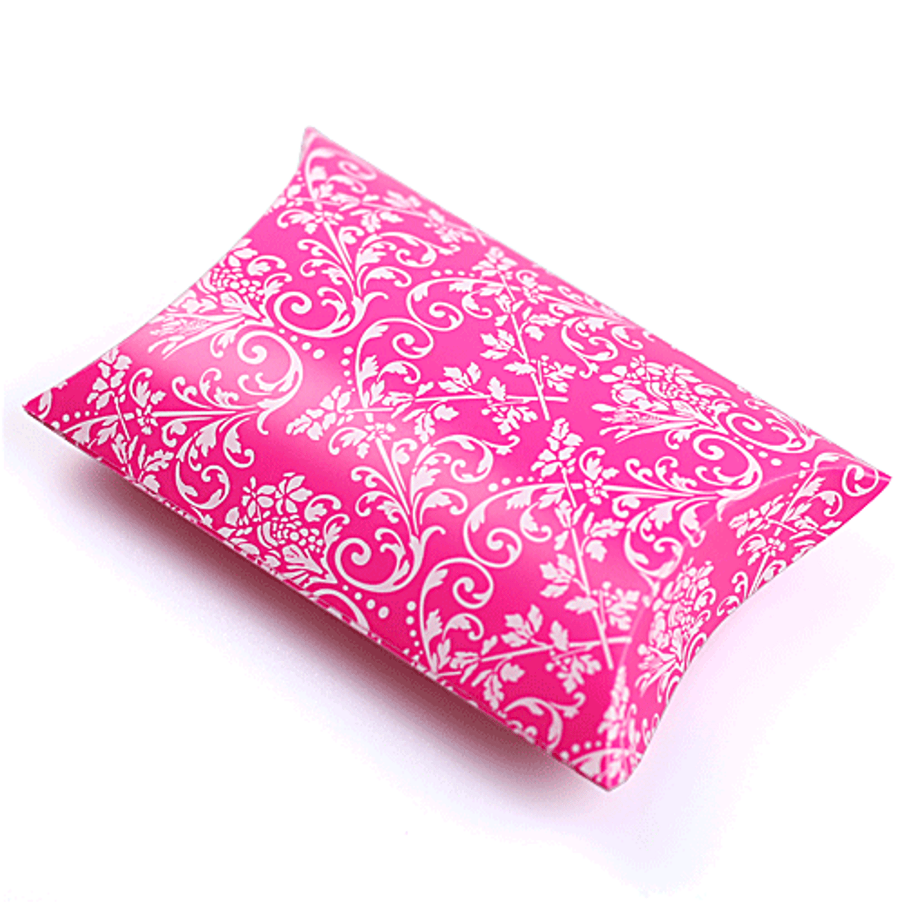 Hot Pink w/White Damask Print Pillow Box