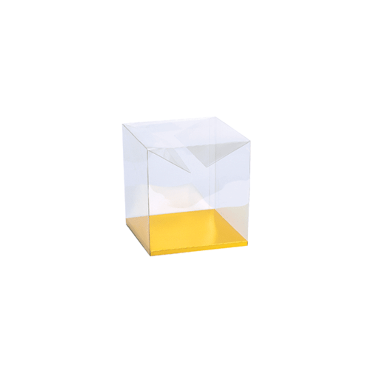 Clear Rectangle Box with Gold Bottom (6 sizes)
