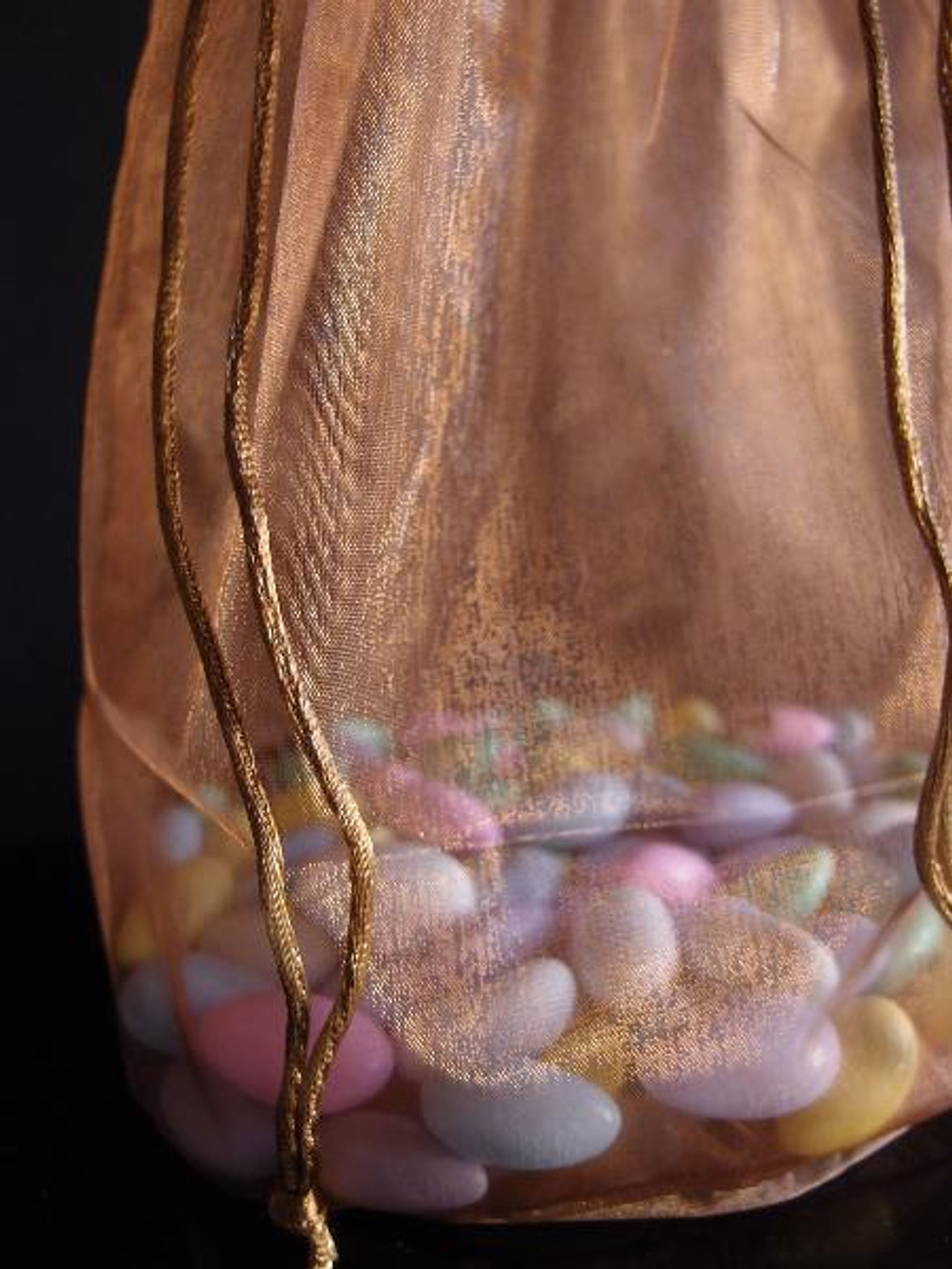 Copper Round Gusset Organza Bag