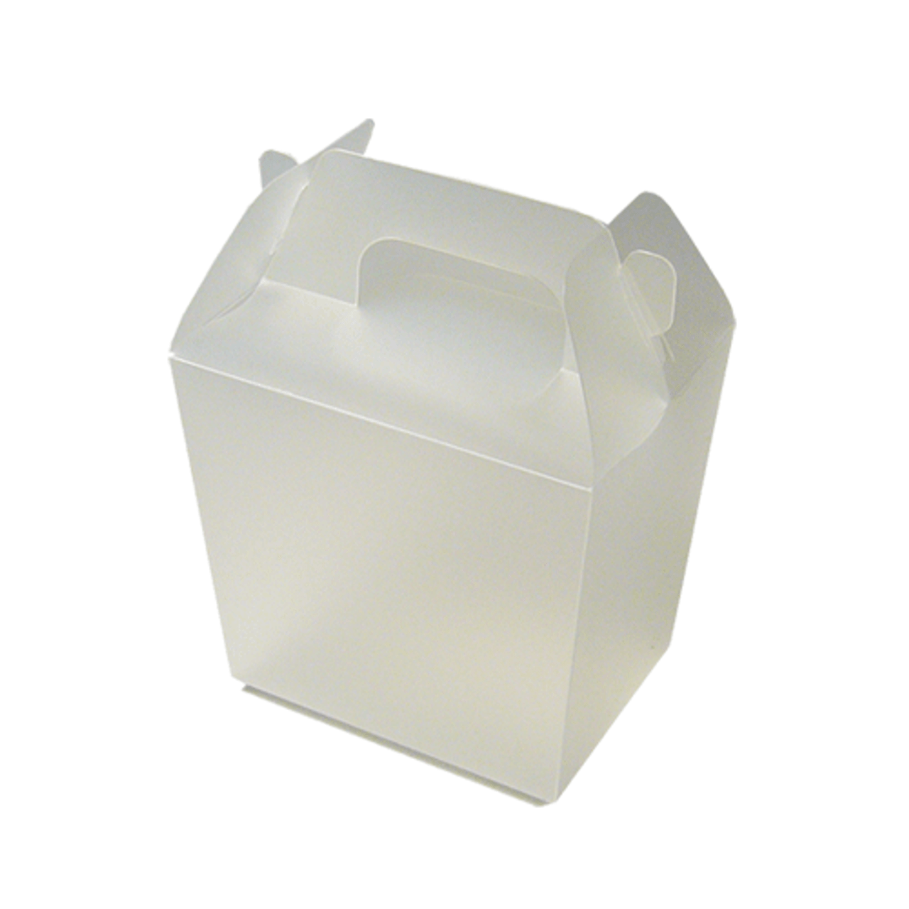 White Frosted PP Mini Favor Box with Gabled Handle (6 sizes)