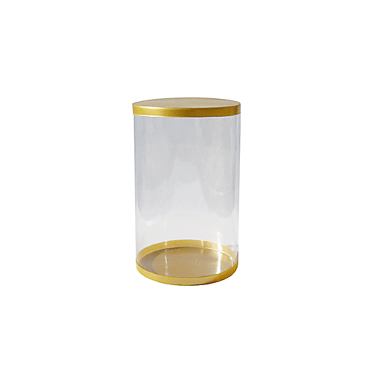 7"dia. x 11"H Clear Cylinder Box - Gold