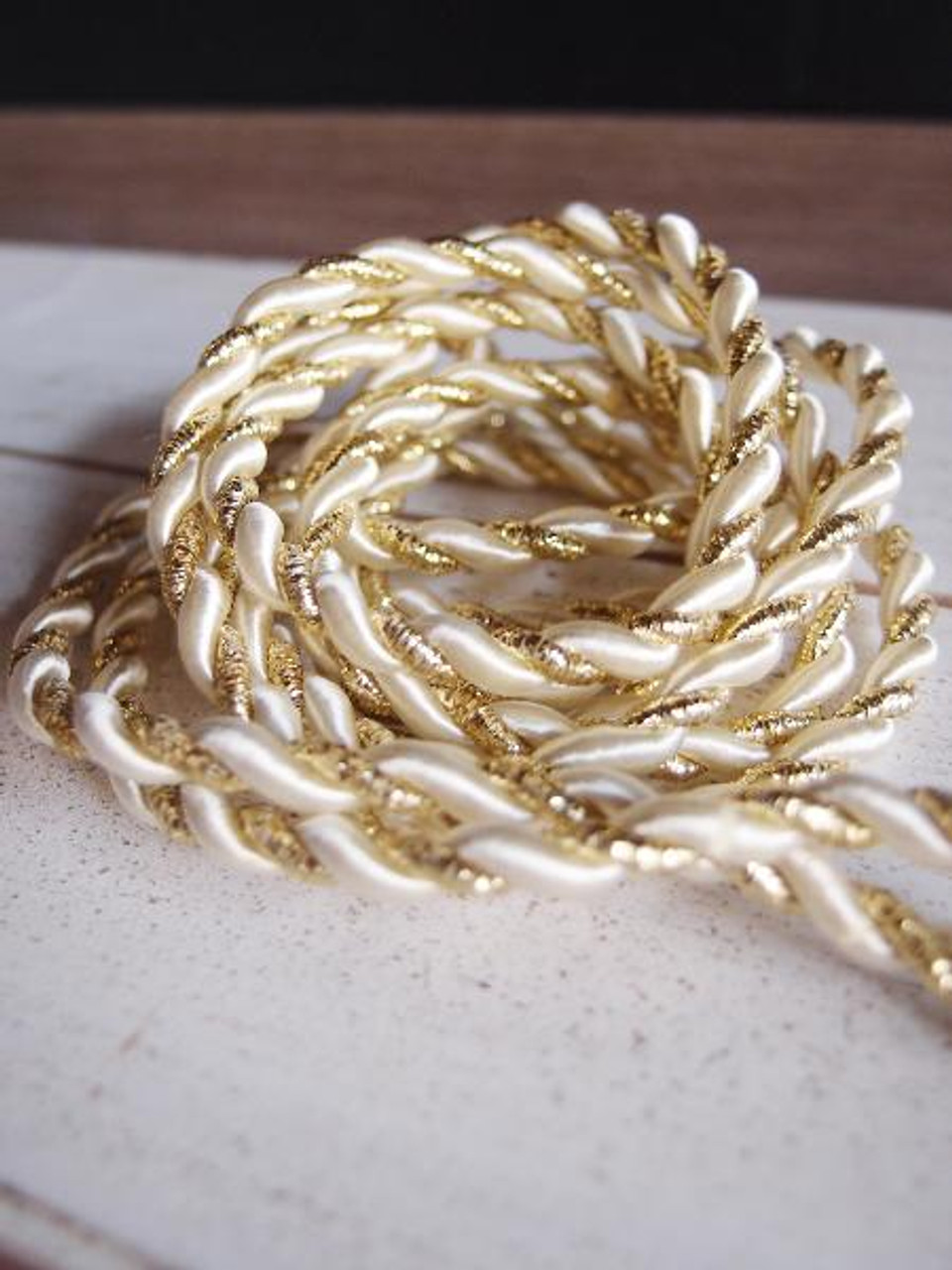 Ivory & Gold Rope 5.5mm x 10Y