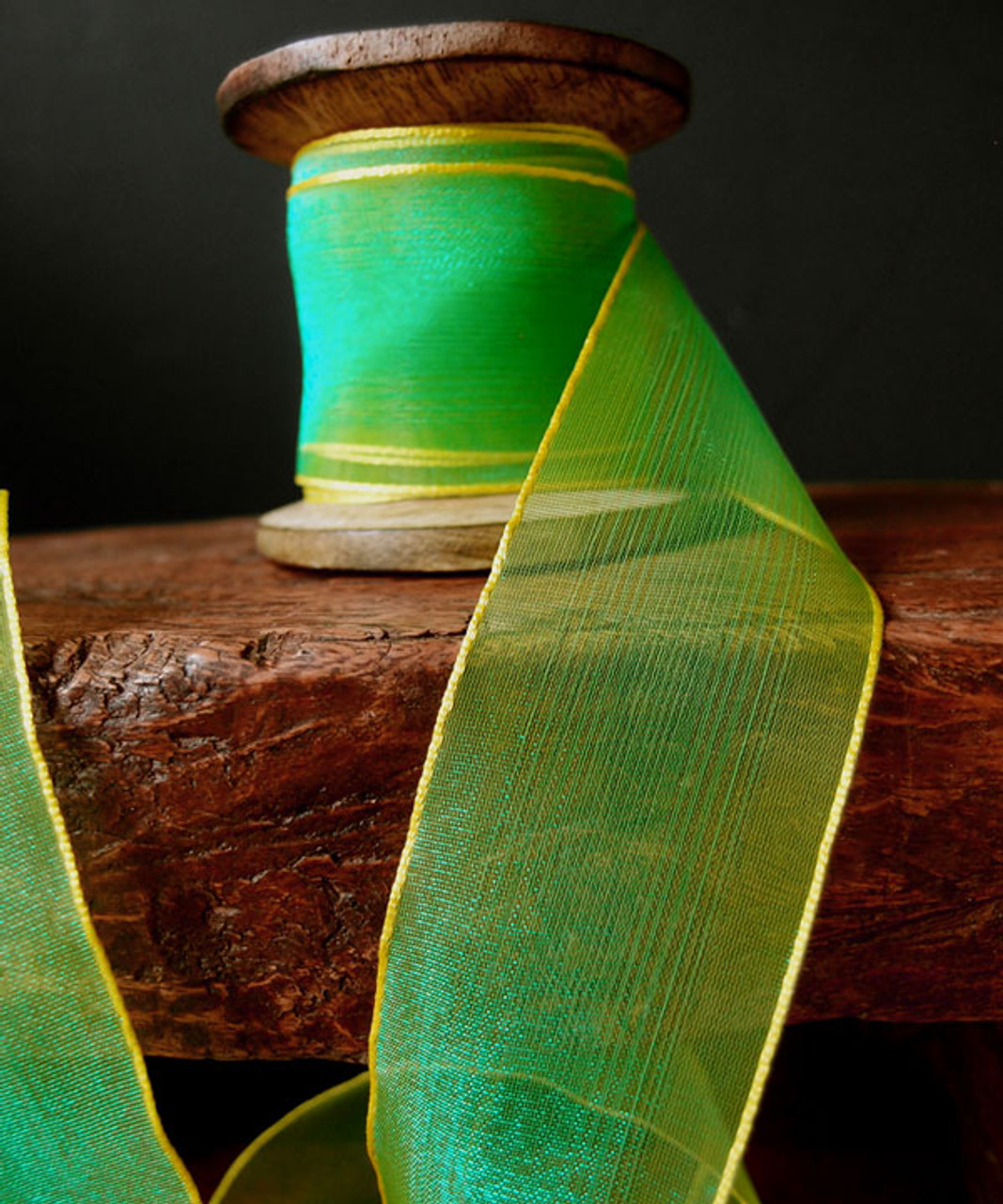 Green/Yellow Two Tone Iridescent Ribbon