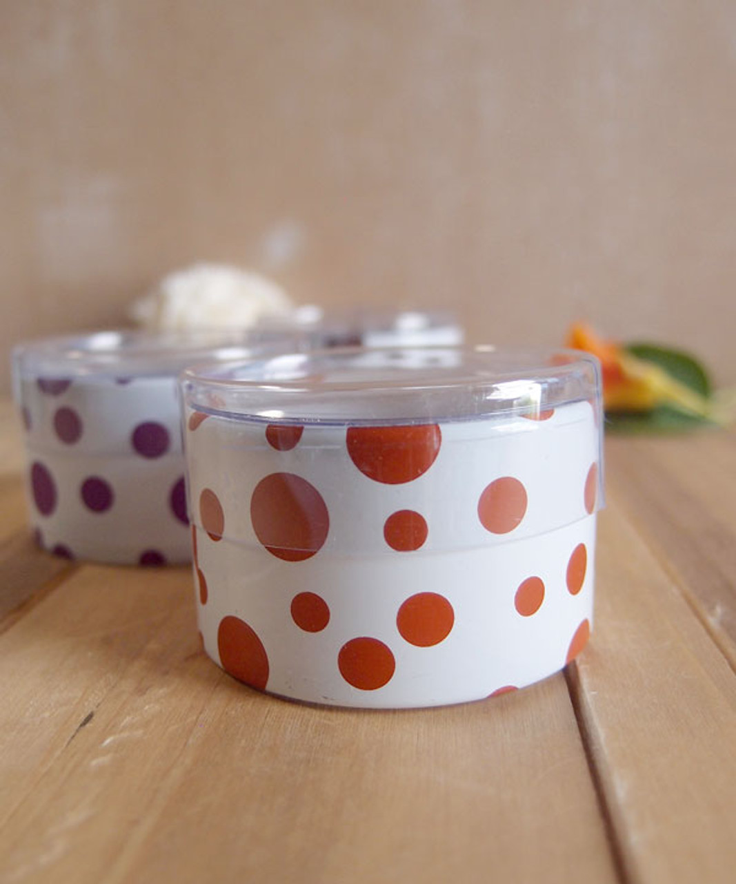 2"dia. x 1"H Cylinder Box-Tiger Lily Dots