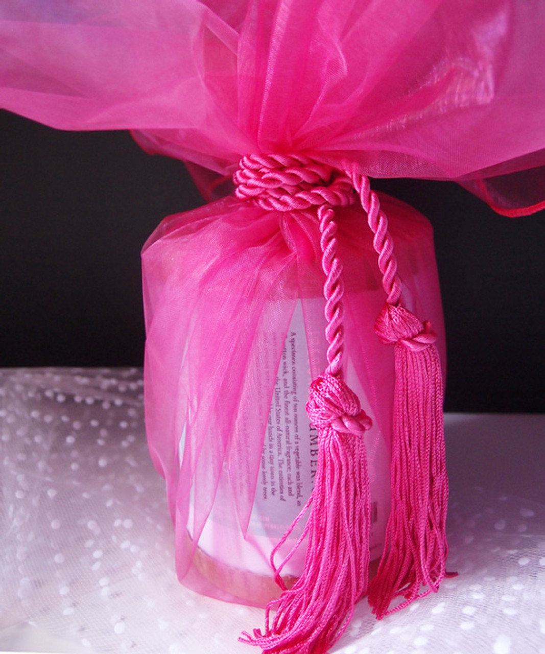 Hot Pink Sheer Wrapper w/Tassel 28" dia.
