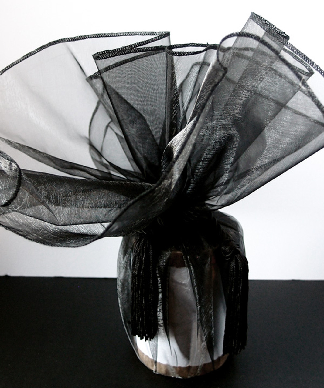 Black Sheer Wrapper w/Tassel 28" dia.