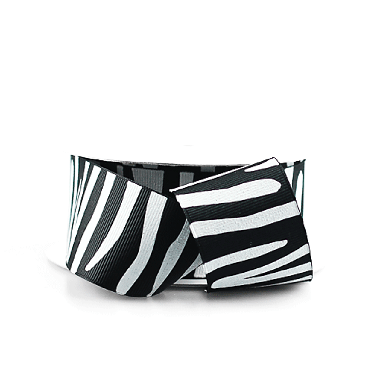 Black w/White Zebra Print Grosgrain Ribbon