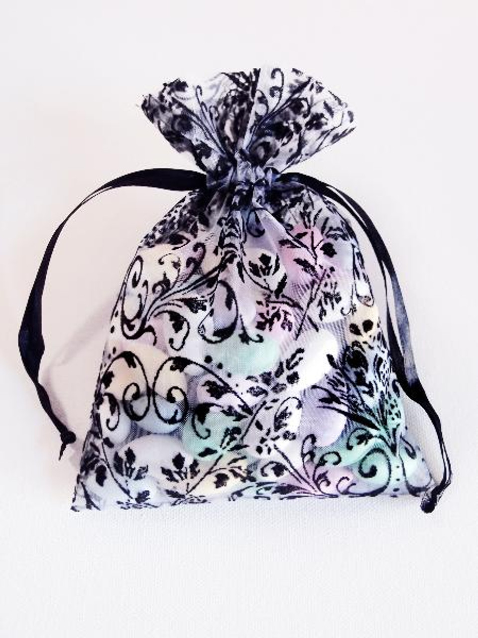 Damask on Organza Bags (4 sizes)