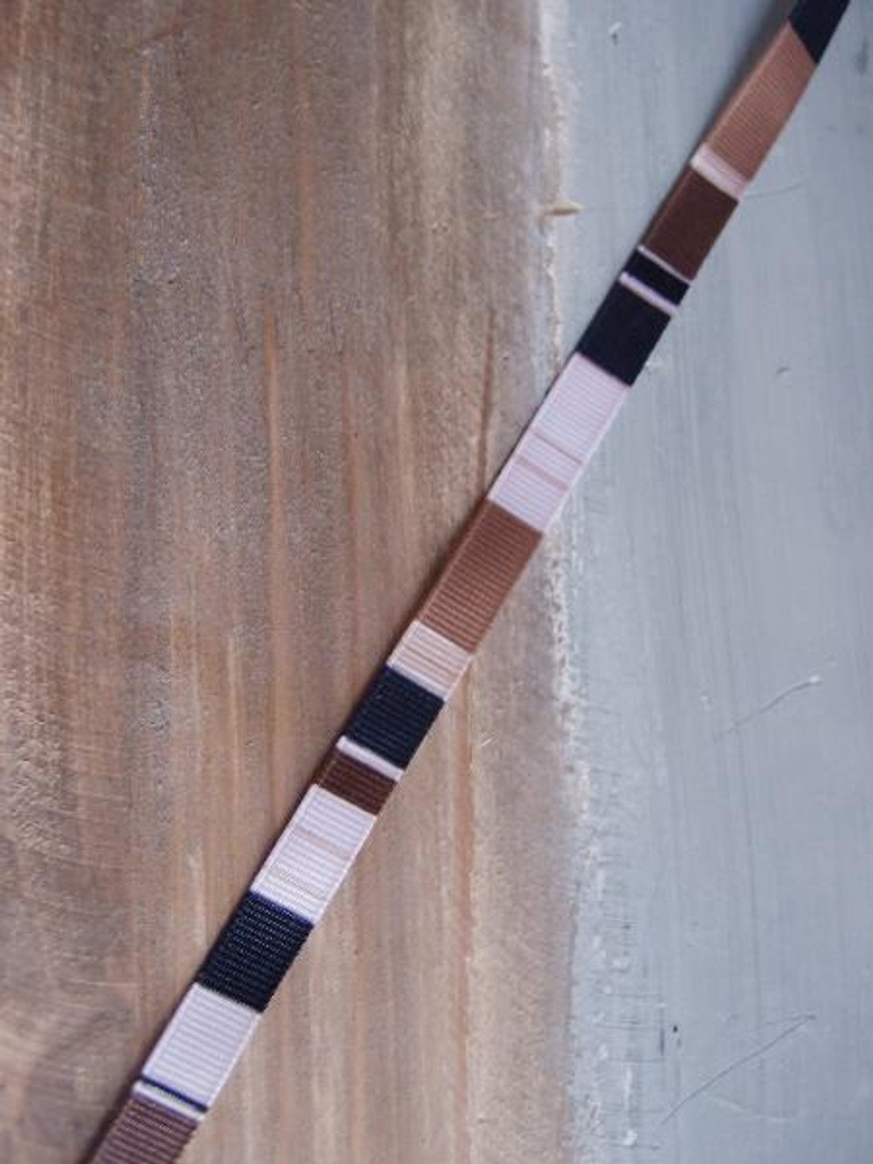 Brown-Black-Pink-Tan Vertical Stripes Grosgrain Ribbon