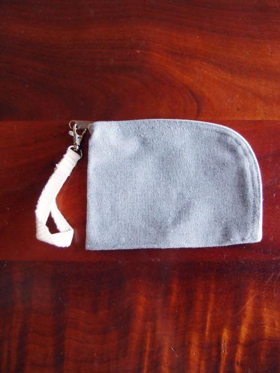 Wholesale Zipper Pouches, Recycled Canvas Curved Zippered Pouch with Wristlet B689-70 | Packaging Decor