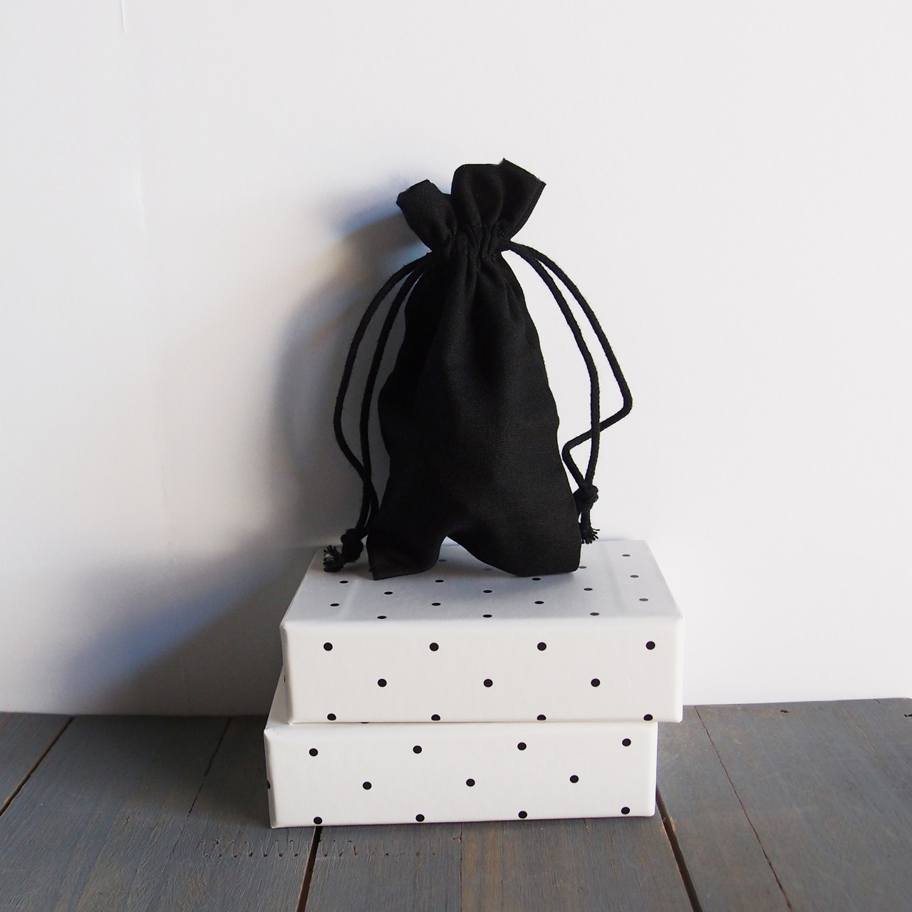 Black Cotton Drawstring Bags 3 x 5 inches, Wholesale Black Drawstring Bags | Packaging Decor