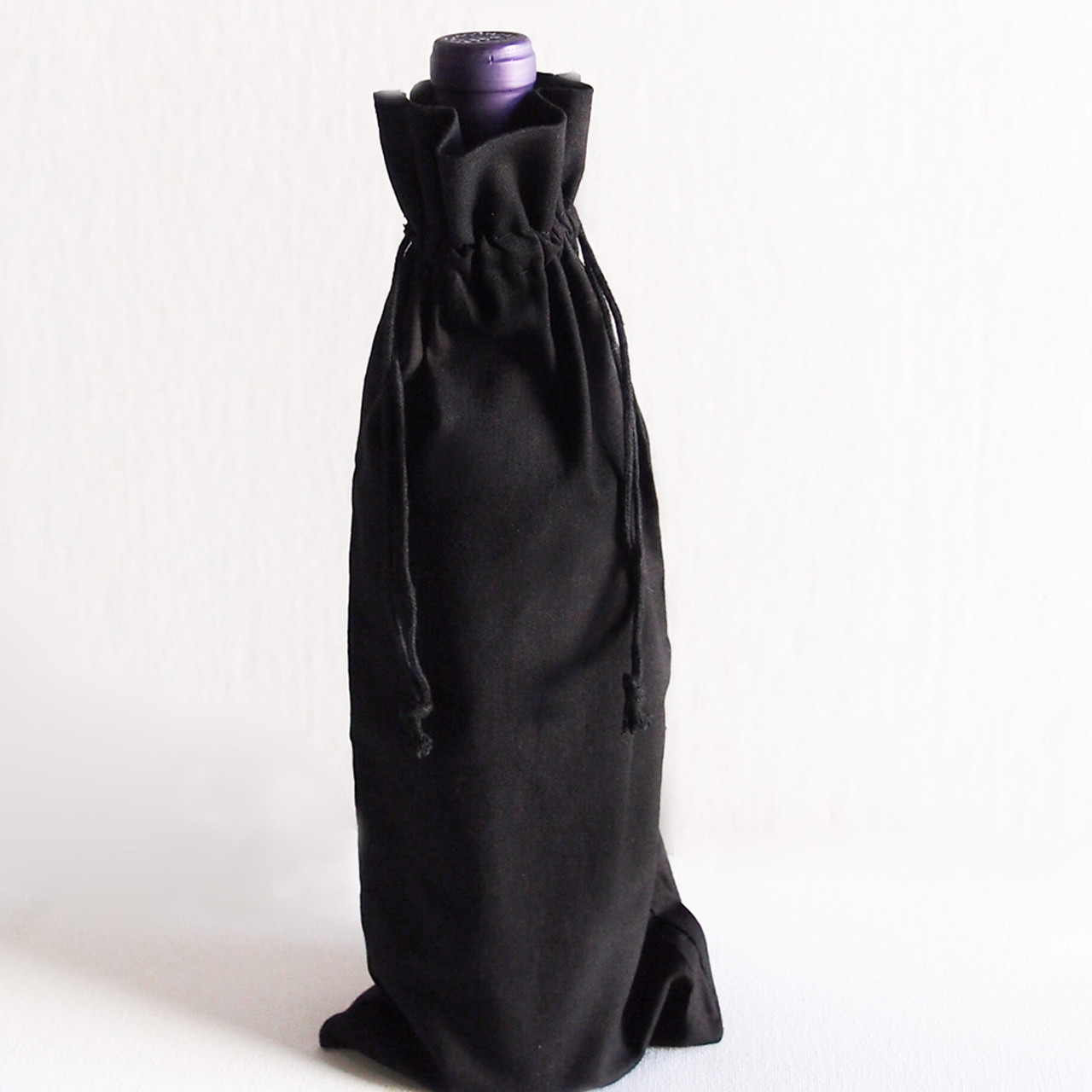 Black Cotton Bag with Black Drawstrings Wholesale Cotton