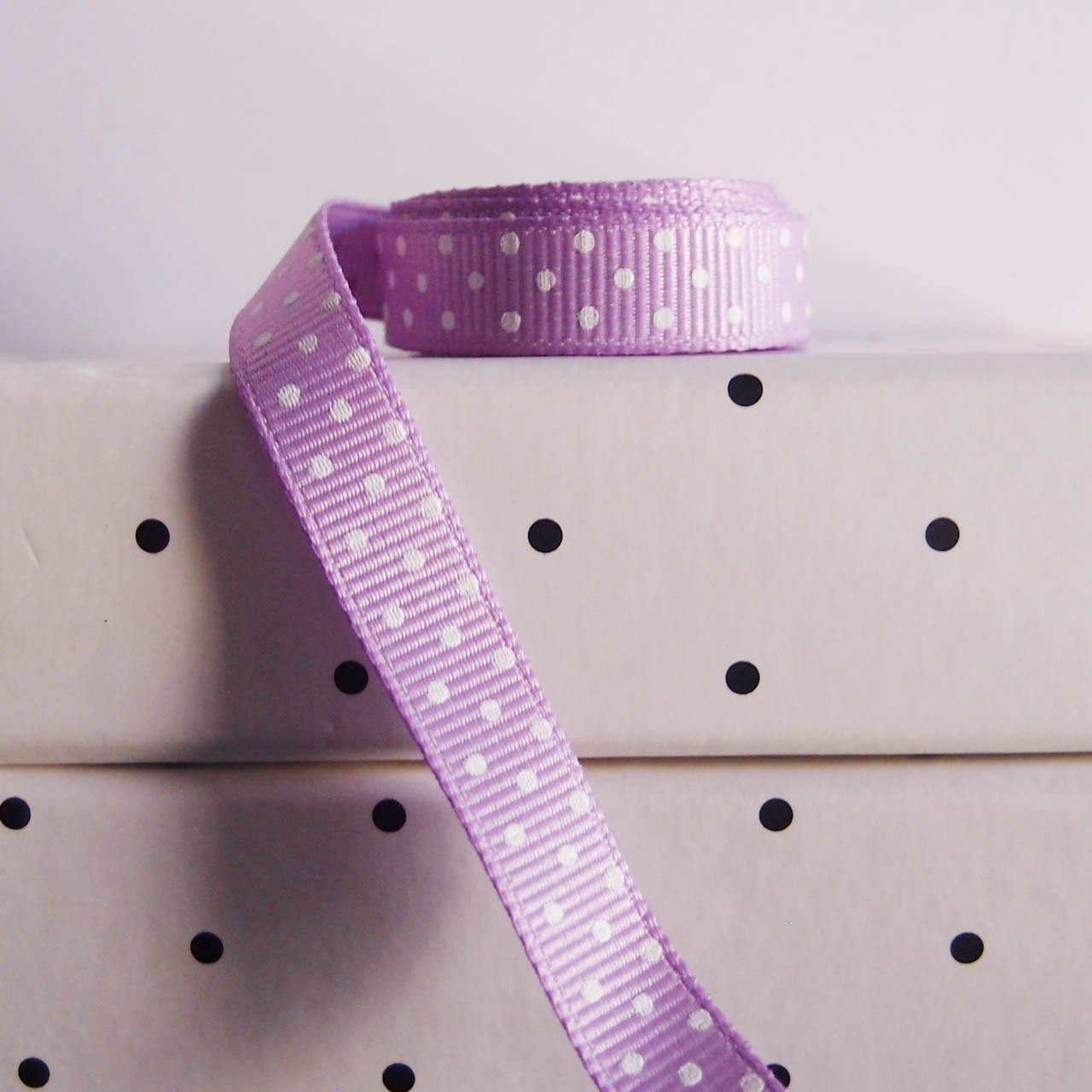 Lavender Grosgrain with Swiss Dots