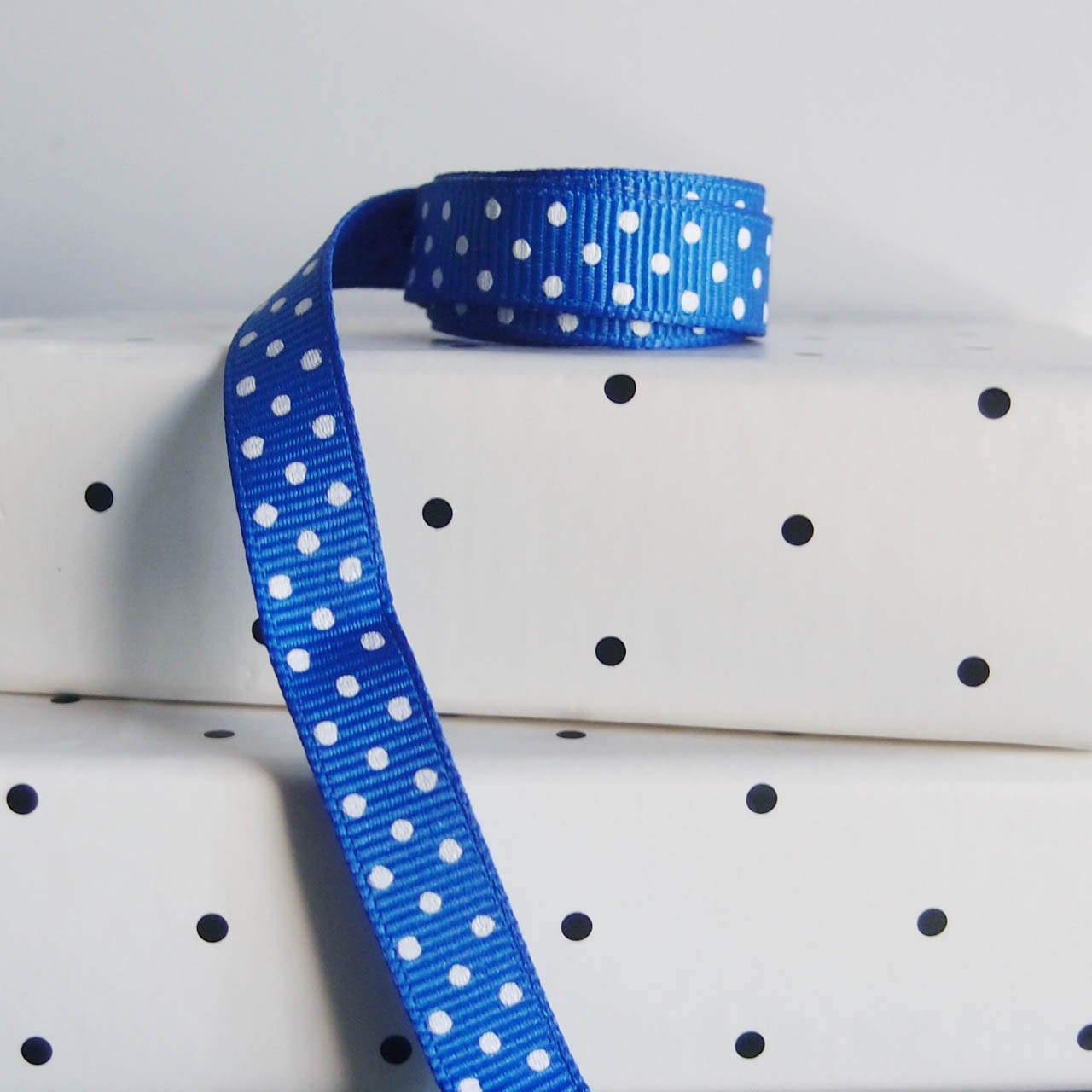 Royal Blue Grosgrain with Swiss Dots