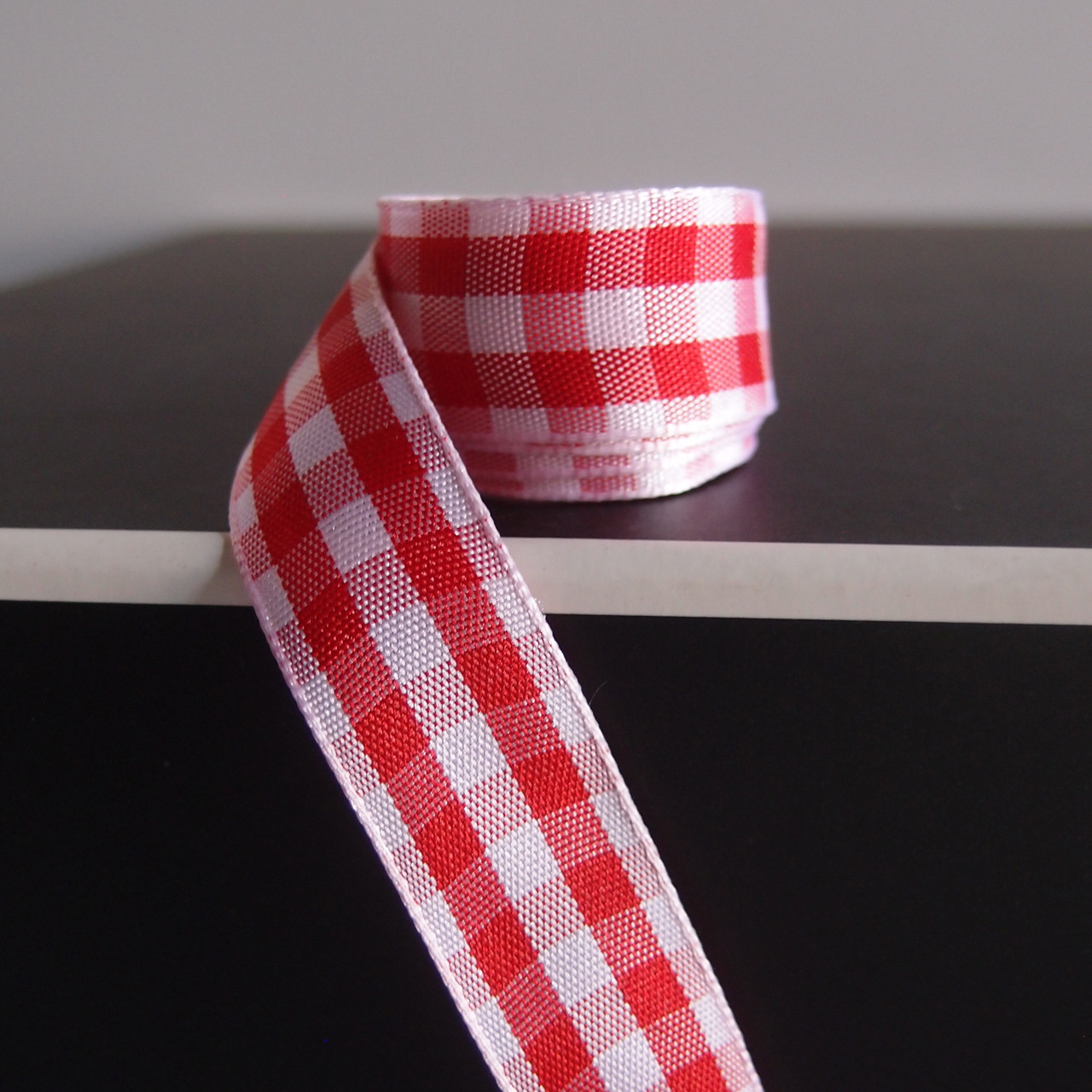 Red & White Gingham Checkered Ribbon