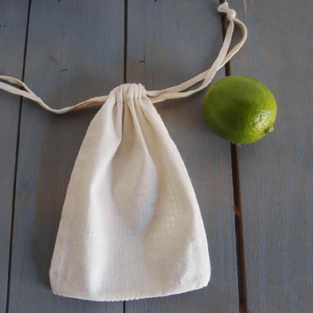 Cotton Net Drawstring Bag with Fabric Backing  (3 sizes)