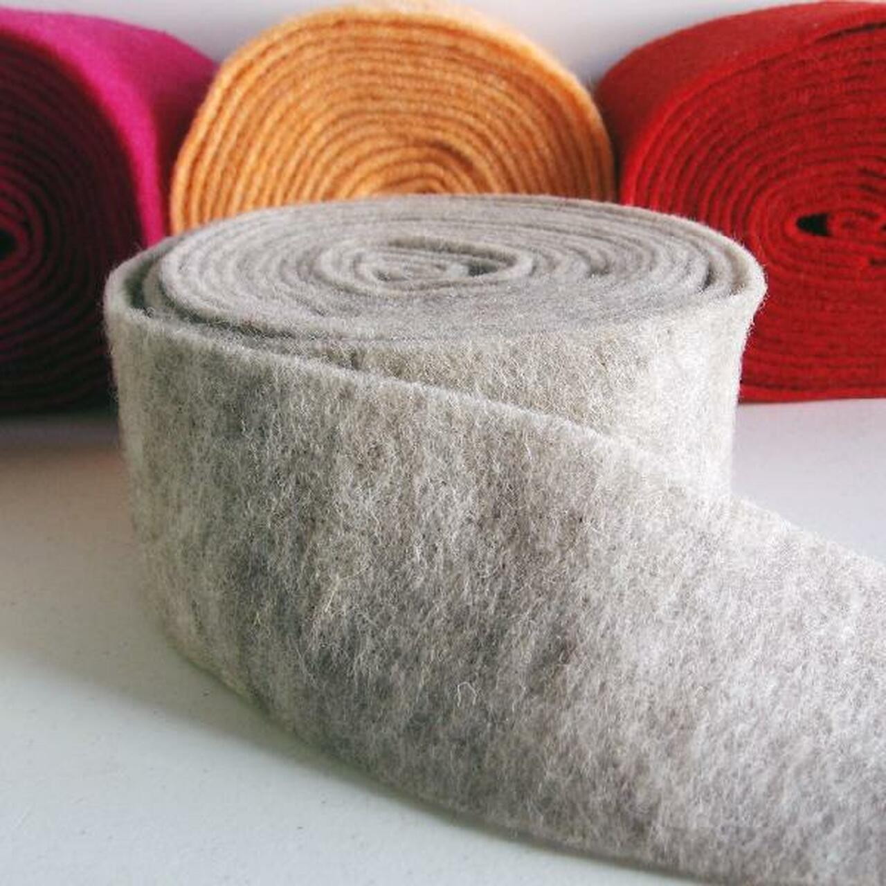 Gray Pure Wool Felt Ribbon | Packaging Decor