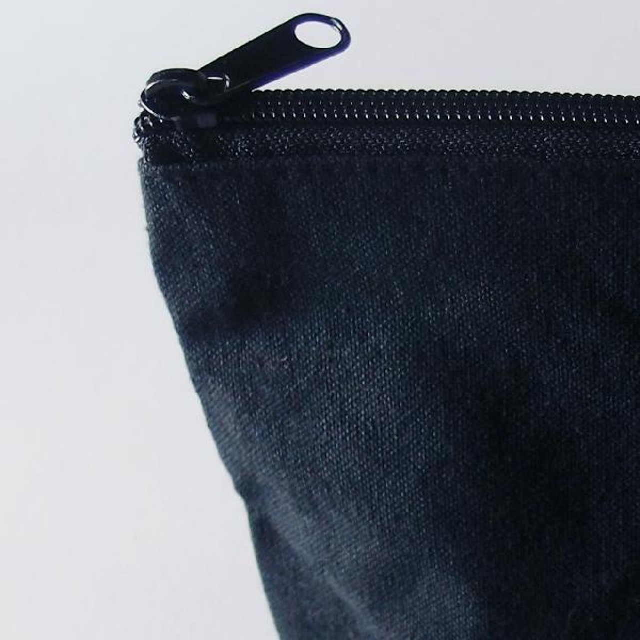 Black Recycled Canvas Zipper Bag 8"