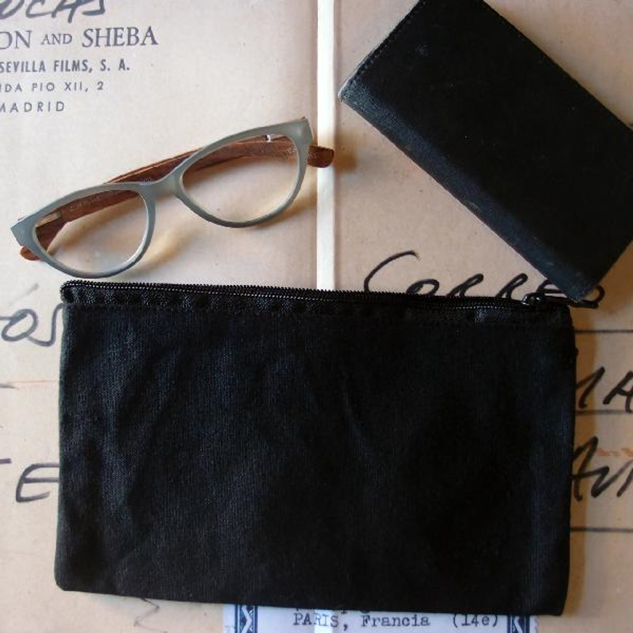 Black Recycled Canvas Zipper Bag 10 - Packaging Decor