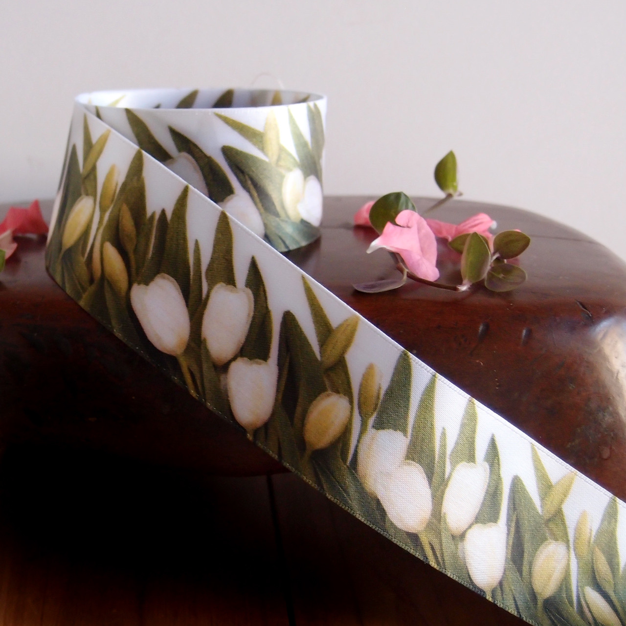 1 ½” x 10 meters Tulip Printed Satin Ribbon