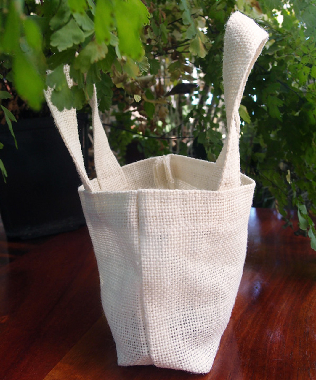 White Gusset Jute Bags 5" x 5"