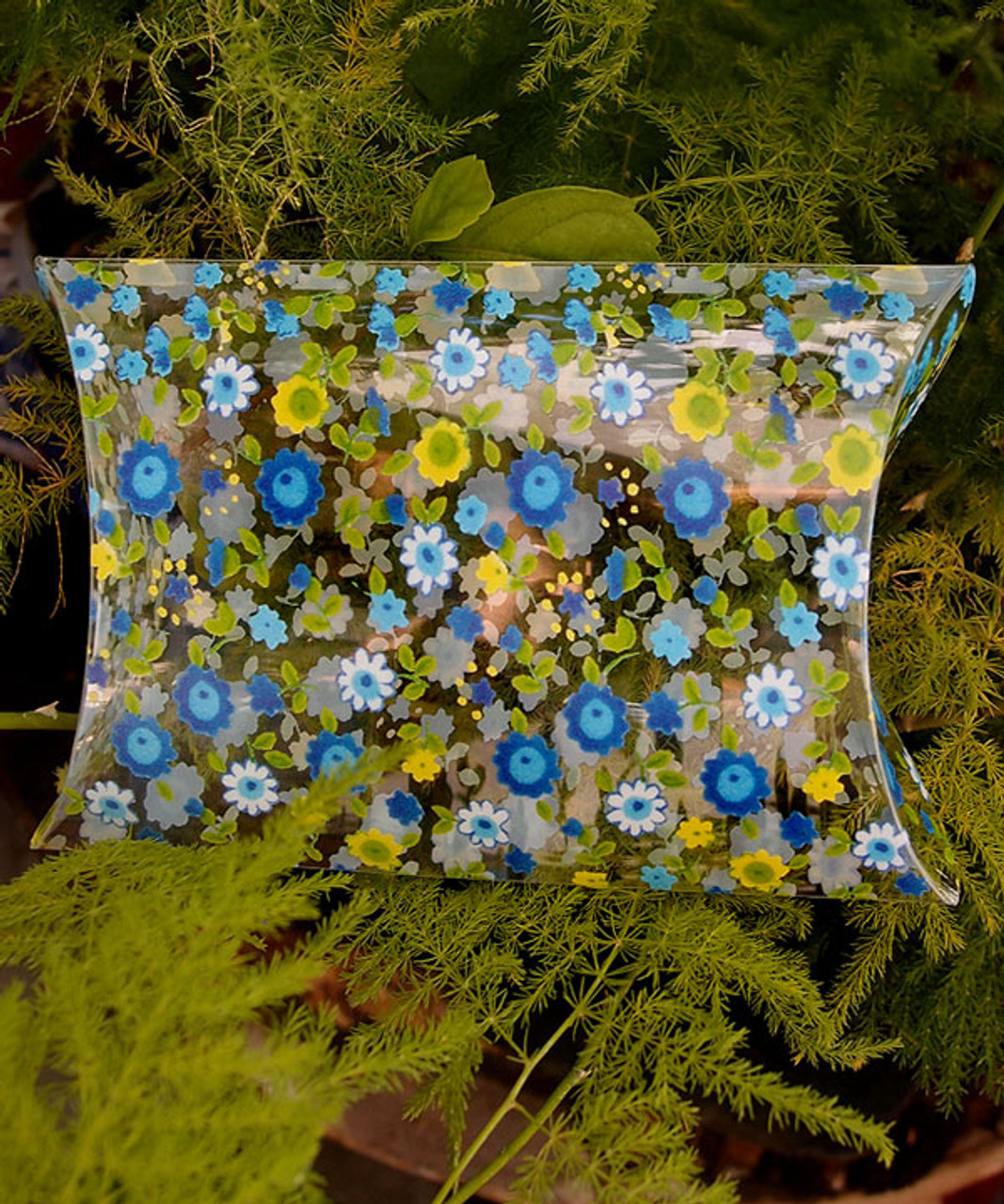 Pillow Box-Yellow/Blue Floral 3 1/2"x3"x1"