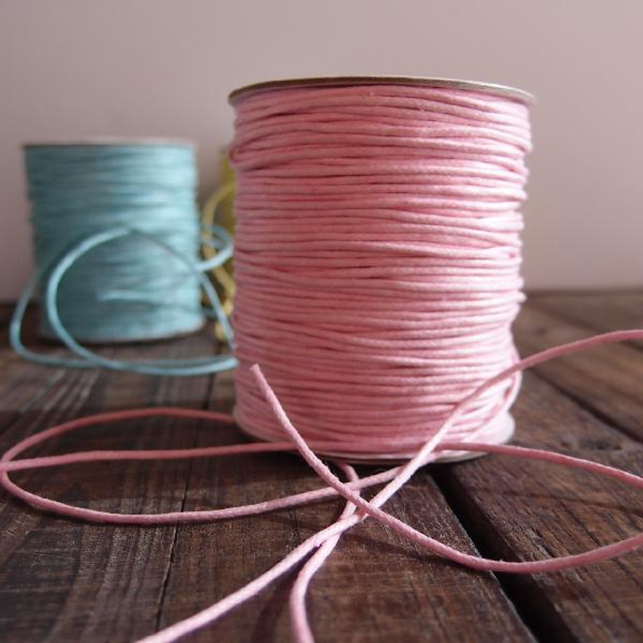 Pink Waxed Cotton Cord