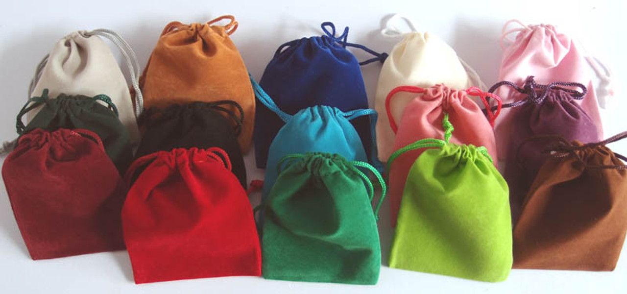 Kelly Green Velvet Bags Dozen Pack (4 sizes)