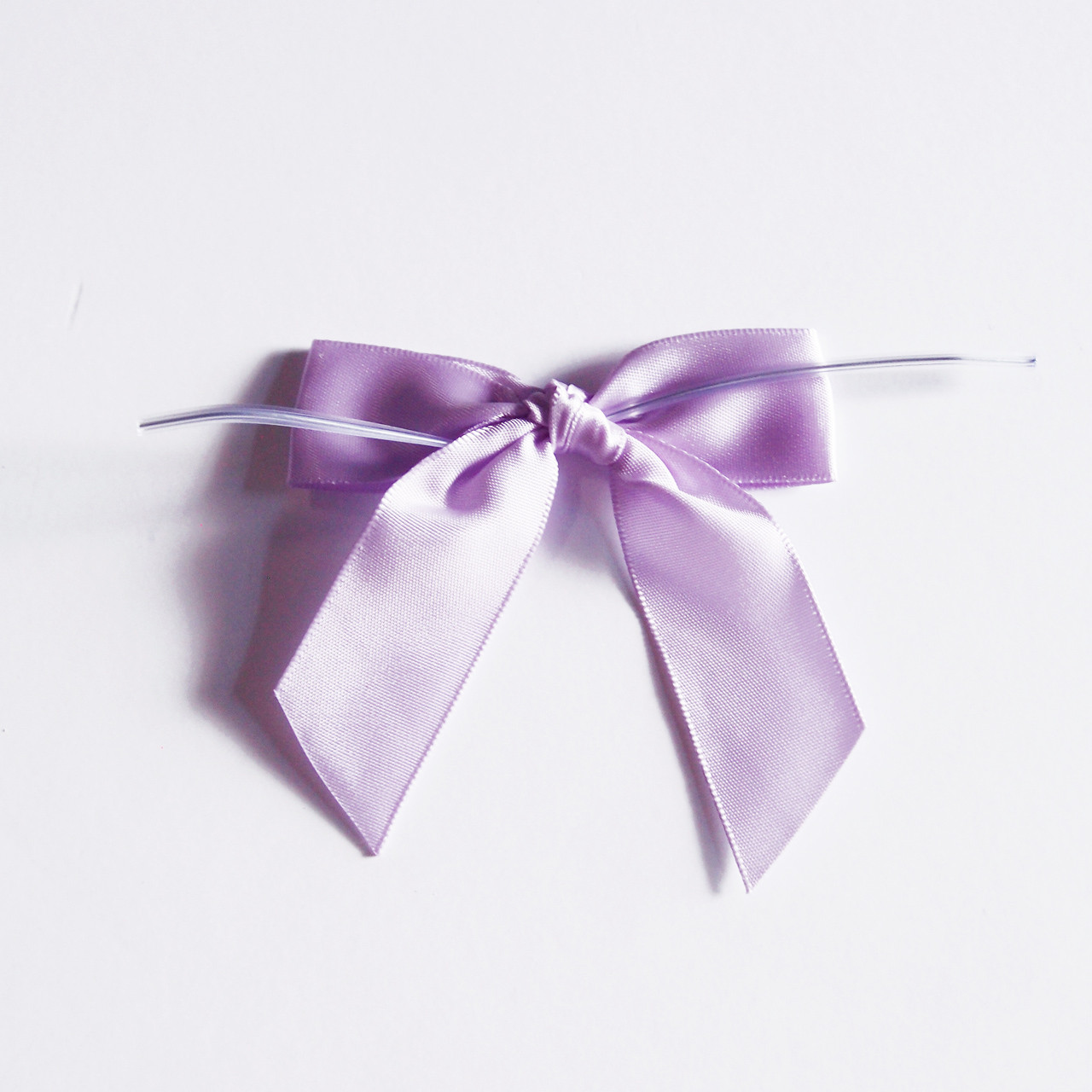 Lavender Satin Pre-tied Bows w/Twist-tie (3 sizes)