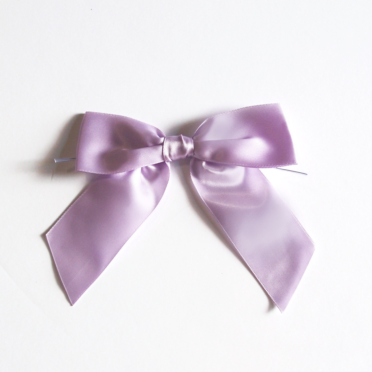 Lavender Satin Pre-tied Bows w/Twist-tie (3 sizes)