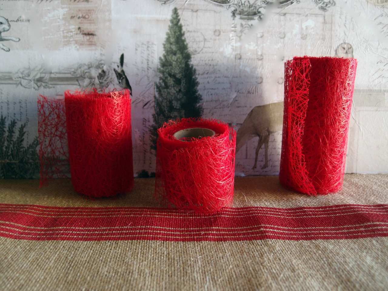 Red Faux Sisal Roll 6"
