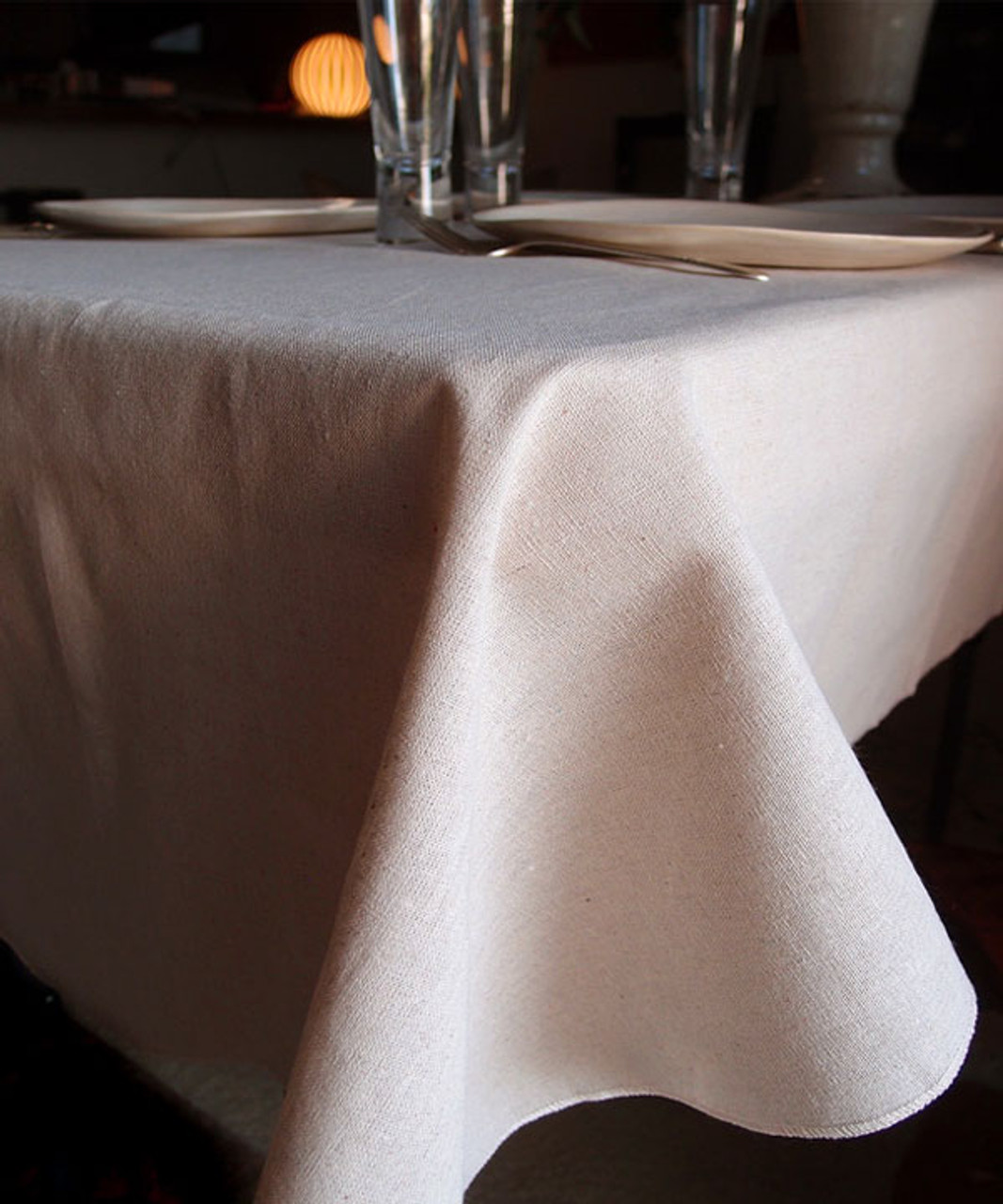 54" x 54" Linen Table Cover with Selvage Edge